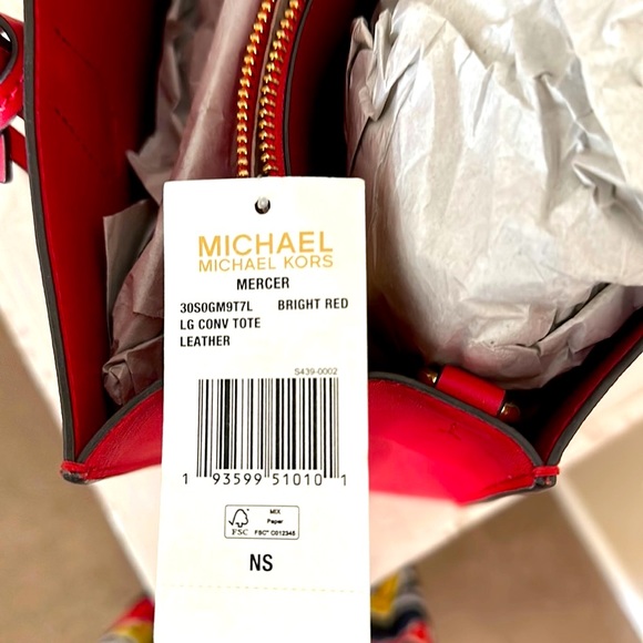 ❤️ NWT | MICHAEL KORS | Large Convertible Tote, Eye Stopping Red - Picture 5 of 5
